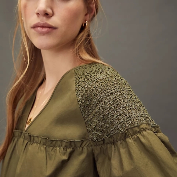 Anthropologie Boho Smocked Tunic Size XS - Picture 2 of 12